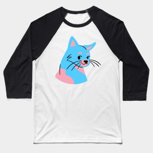 Cat in transgender pride colors Baseball T-Shirt